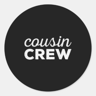 Adesivo Cousin Crew Camisa Adultos Crianças Correspondente