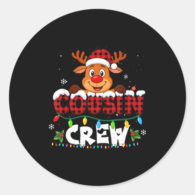 Adesivo Cousin Crew Christmas 2025 Family Matching Santa E (Frente)