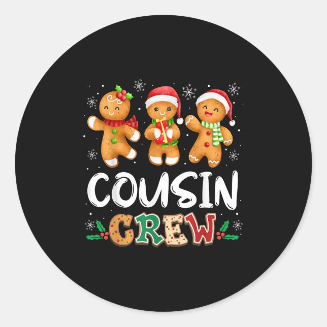 Adesivo Cousin Crew Christmas Pajama Shirt Gingerbread Man (Frente)