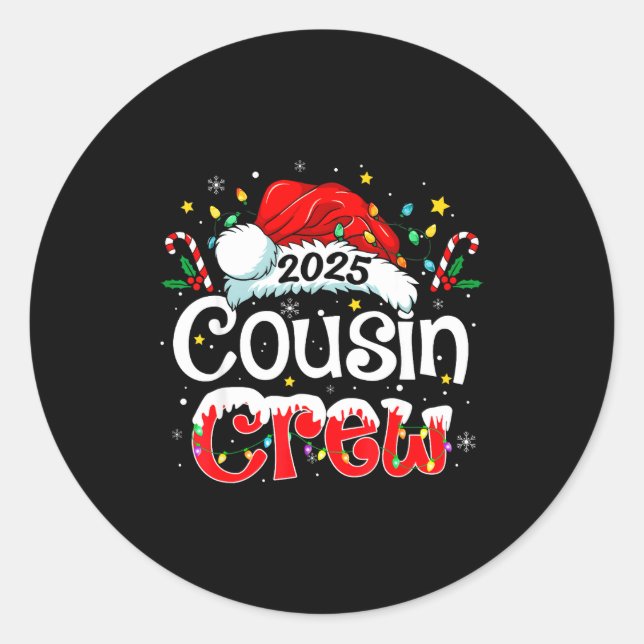 Adesivo Cousin Crew Christmas Xmas Lights Family Matching  (Frente)
