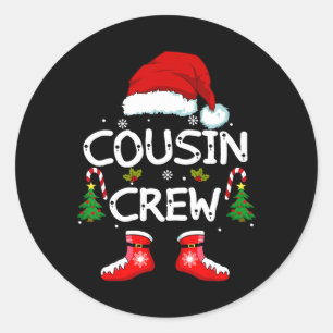 Adesivo Cousin Crew Kids Primos Família de Natal
