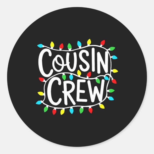 Adesivo Cousin Crew Natal Xmas Luzes Matrizes Familiares (Frente)