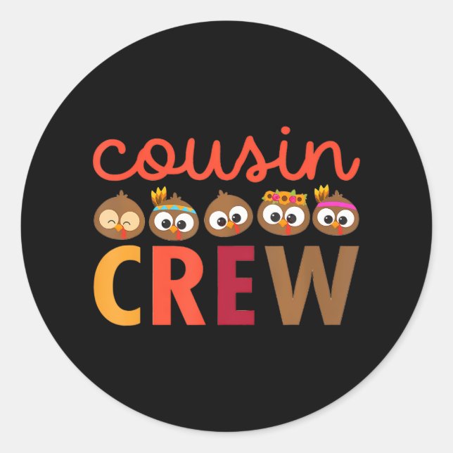 Adesivo Cousin Crew Turquia Dia de Ação de Graças (Frente)