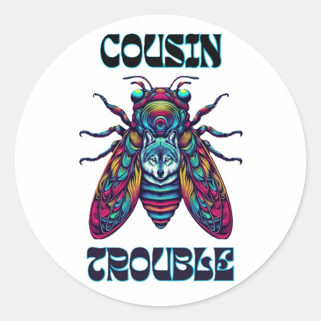 Adesivo Cousin Trouble cidada & Wolf (Frente)