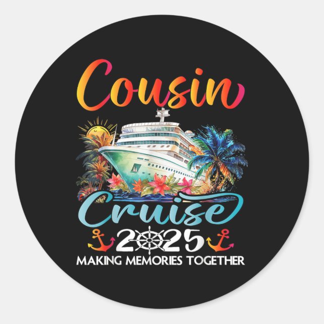 Adesivo Cousins Cruise 2025 Cruising Cousins Vacation Trip (Frente)