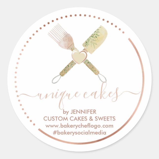 Adesivo Couve-de-padaria coraçã espátula chef fofo (Frente)