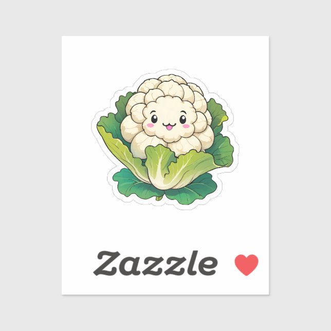 Adesivo Couve-flor Kawaii (Folha)