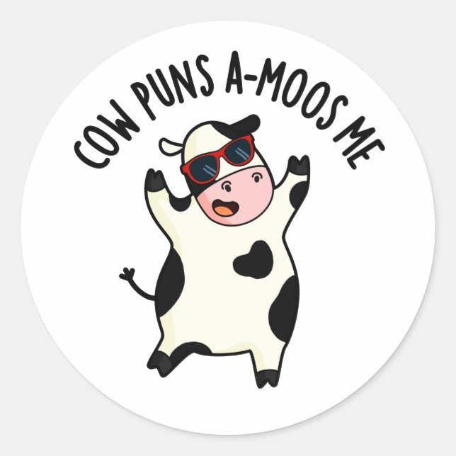 Adesivo Cow Puns Amoos Me Engraçado Cow Pun (Frente)