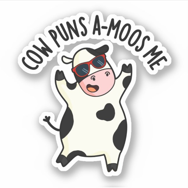 Adesivo Cow Puns Amoos Me Engraçado Cow Pun (Frente)