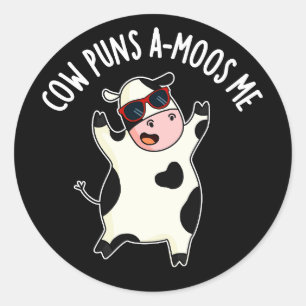 Adesivo Cow Puns Amoos Me Engraçado Vaca Pun Dark BG