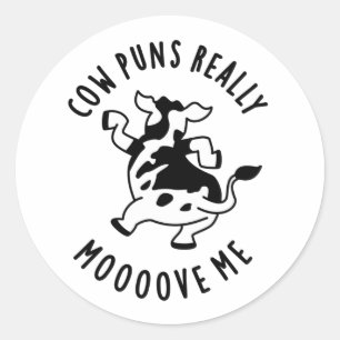 Adesivo Cow Puns Realmente Me Move Um Bocado De Animal