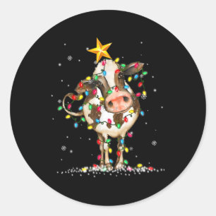 Adesivo Cow Reindeer Hábito Papais noeis Noite Diversão Va