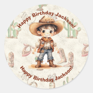 Adesivo Cowboy 5 Birthday Bash