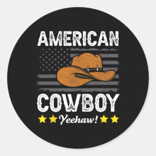 Adesivo Cowboy Americano - Rodeo - Bandeira Americana Vint