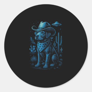 Adesivo Cowboy Cachorro Labrador Alienígena do Retriever D