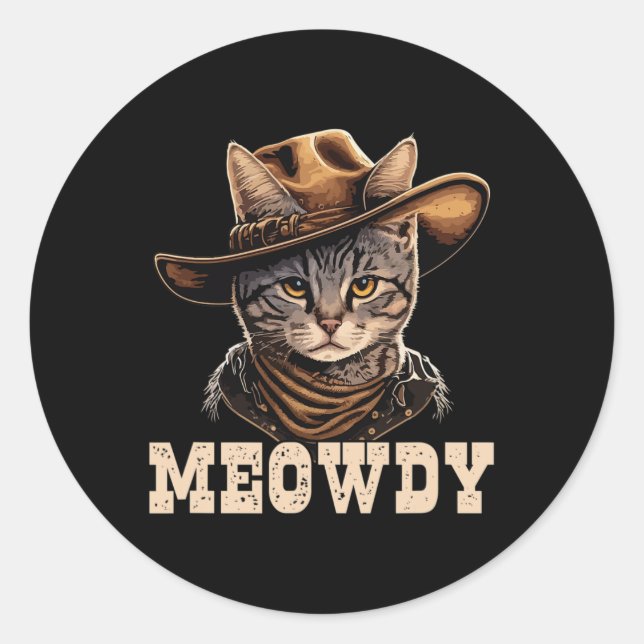 Adesivo Cowboy Cat Meowdy (Frente)