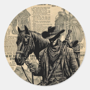 Adesivo Cowboy com selas de cavalo com arte ocidental
