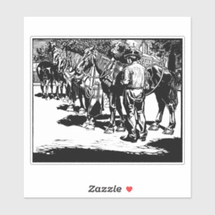 Adesivo Cowboy e Cavalos País Rodeo Ocidental