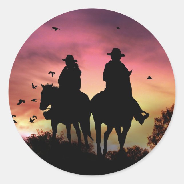 Adesivo Cowboy e Cowgirl Country West Riding Stickers (Frente)