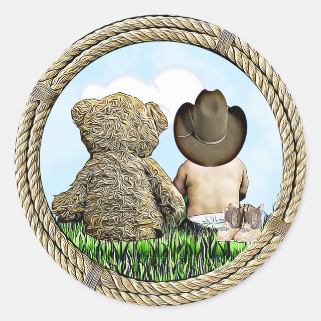 Adesivo Cowboy e Teddy Bear Boy (Frente)