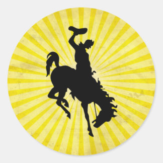 Adesivo Cowboy em Bucking Bronc; amarelo