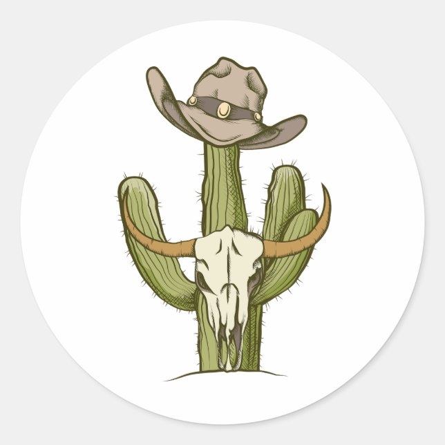 Adesivo Cowboy Em Westen Cactus Yeehaw Deu Ideias (Frente)