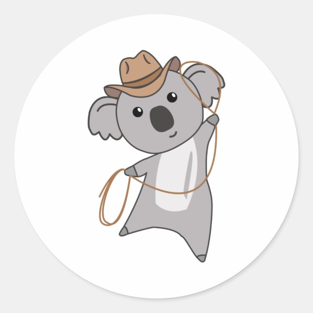 Adesivo Cowboy Koala Koalas Koala Urso Ocidental (Frente)