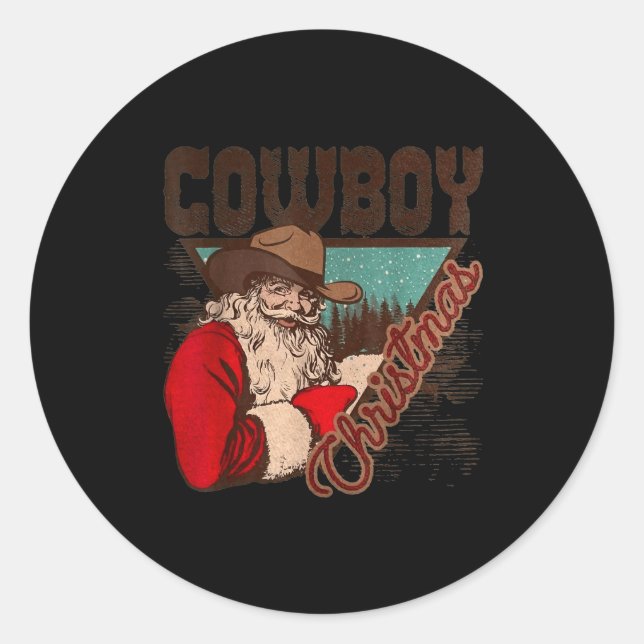 Adesivo Cowboy Santa Claus Merry Christmas Western Country (Frente)