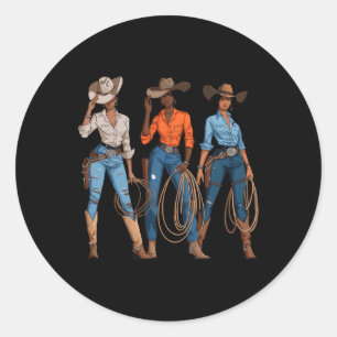 Adesivo Cowgirl Afro-Americana do País Ocidental