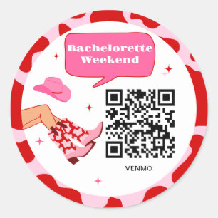 Adesivo Cowgirl Bachelorette Venmo QR Code