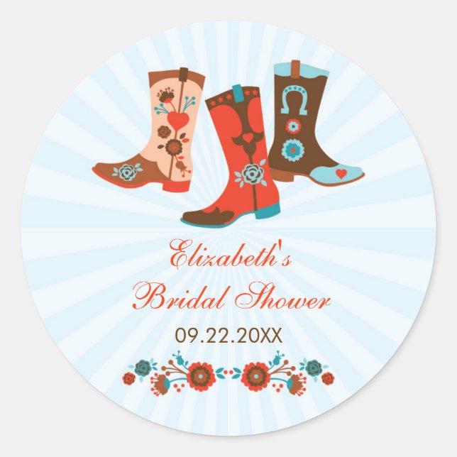 Adesivo Cowgirl Boots Favor Sticker (Frente)
