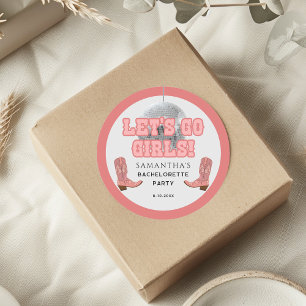 Adesivo Cowgirl de Disco Vamos Garotas Festa de Solteira