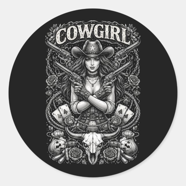 Adesivo Cowgirl de Ferro (Frente)