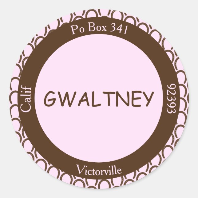 Adesivo Cowgirl Horserradura rosa | Selo de Envelope Brown (Frente)