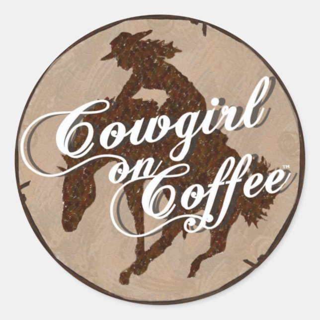 Adesivo Cowgirl No Café LOGO STICKER (Frente)