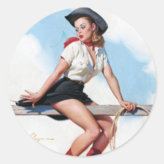 Adesivo Cowgirl no Pino de Cerca