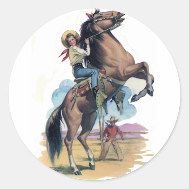 Adesivo Cowgirl on Horse (Frente)