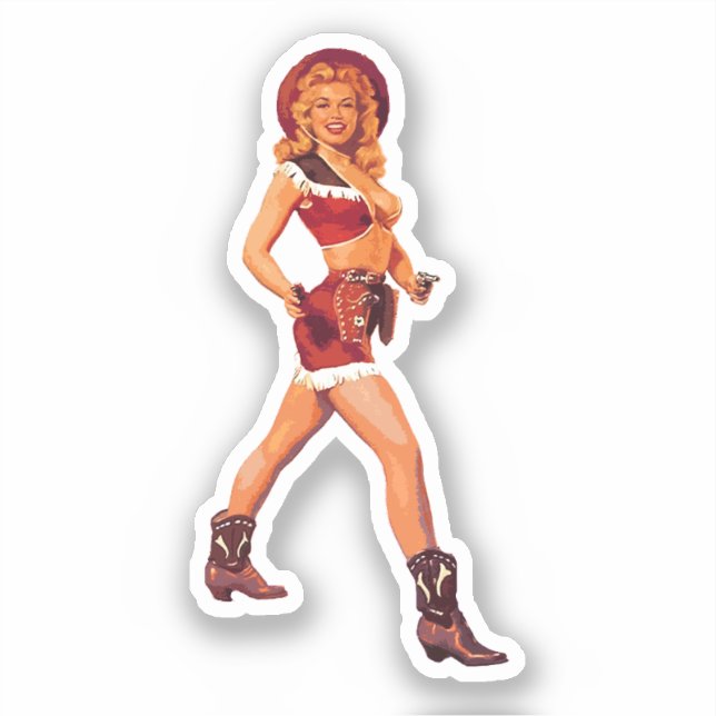 Adesivo Cowgirl Pin-Up (Frente)