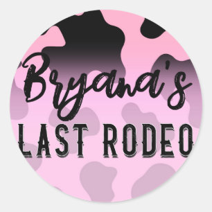 Adesivo Cowgirl Rosa e Preta Último Rodeio Despedida de So