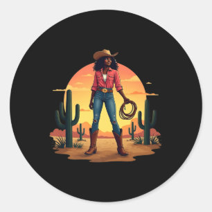 Adesivo Cowgirl Western Rodeo Melanin History Texas Junete