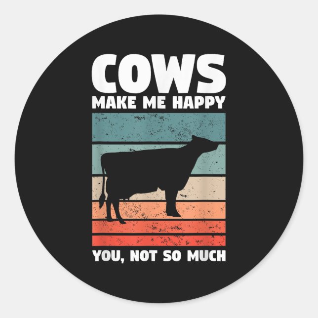 Adesivo Cows Make Me Happy You Not So Much Farming Quote F (Frente)