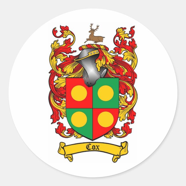 ADESIVO COX FAMILY CREST - COX CASACO DE ARMAS (Frente)