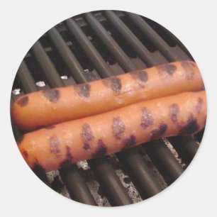 Adesivo Cozimento na grelha de dois Hotdogs