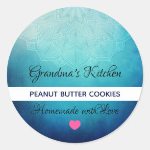 Adesivo Cozinha azul bonito do abstrato da mandala