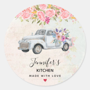 Adesivo Cozinha de Vintage Pickup Truck Rustic Watercolor