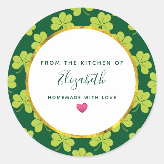 Adesivo Cozinha-padrão de Shamrock de cobertura verde (Frente)