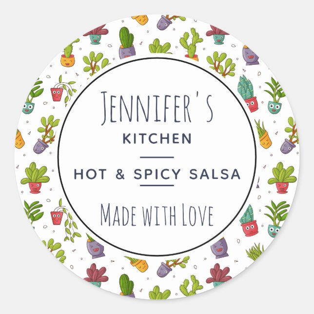 Adesivo Cozinha-Padrão de Suculentes Naturais de Cactus Cu (Frente)
