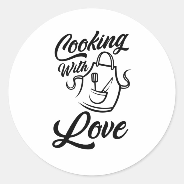 Adesivo Cozinhar Com Amor (Frente)