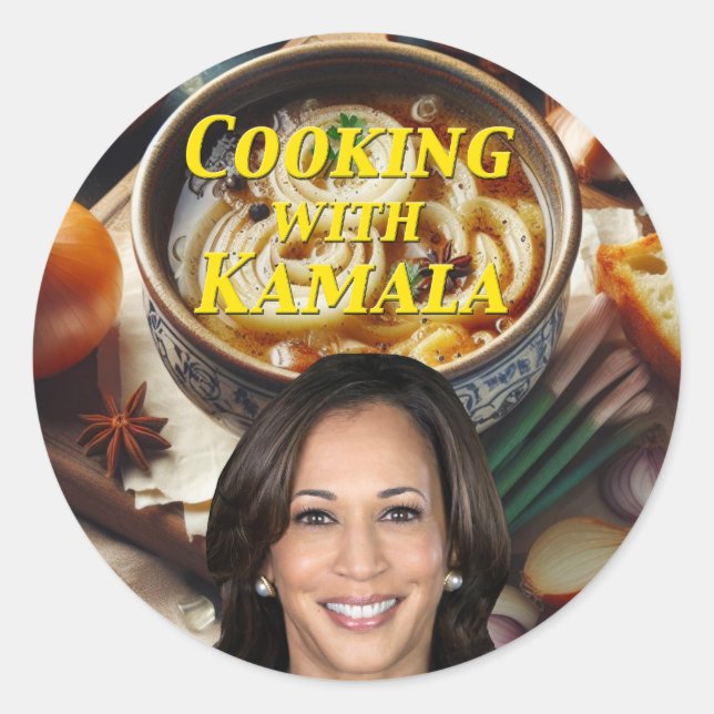 Adesivo Cozinhar Com Kamala (Frente)