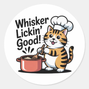 Adesivo Cozinhar de Gato de Chef de Corte de Whisker Licki
